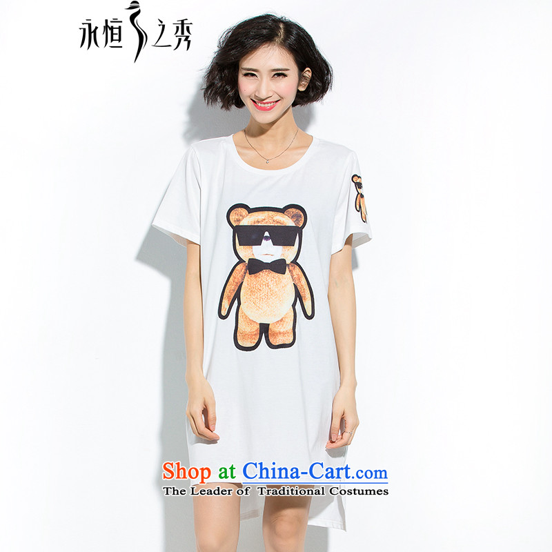 The Eternal Soo-to increase women's code 2015 Summer new Wild loose video thin ironing drill-T-shirt White 2XL