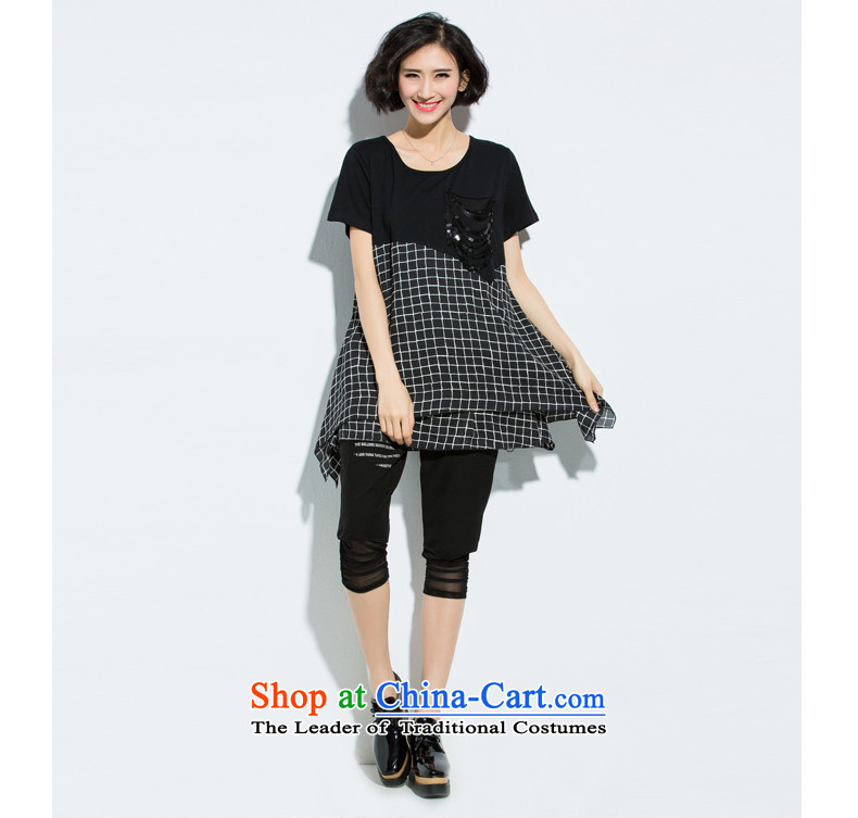 The Eternal Soo-to increase women's code 2015 Summer new Wild loose video thin chiffon 3XL black T-shirt, lattices picture, prices, brand platters! The elections are supplied in the national character of distribution, so action, buy now enjoy more preferential! As soon as possible.