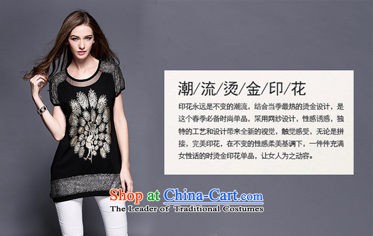 The Improving access by 2015 Women's large summer thick mm thin, video gold nets stylish peacock stamp fluoroscopy long tee shirt 3407 Black XXXXL picture, prices, brand platters! The elections are supplied in the national character of distribution, so action, buy now enjoy more preferential! As soon as possible.