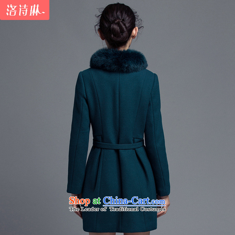 The poem Lin 2015 LUXLEAD autumn and winter gross receipts of New Small type A in the waist long coats of lint? Female M4 poem Paock Green-rim (LUXLEAD) , , , shopping on the Internet