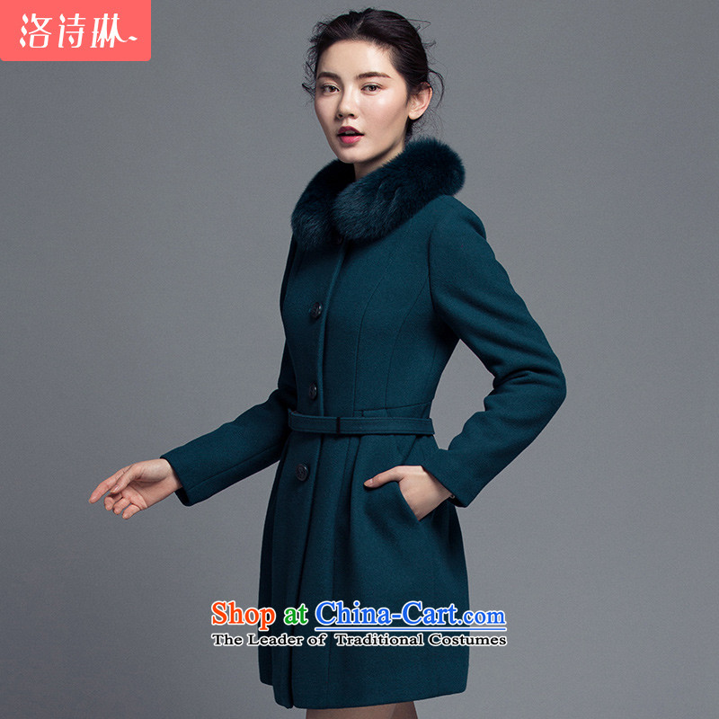 The poem Lin 2015 LUXLEAD autumn and winter gross receipts of New Small type A in the waist long coats of lint? Female M4 poem Paock Green-rim (LUXLEAD) , , , shopping on the Internet