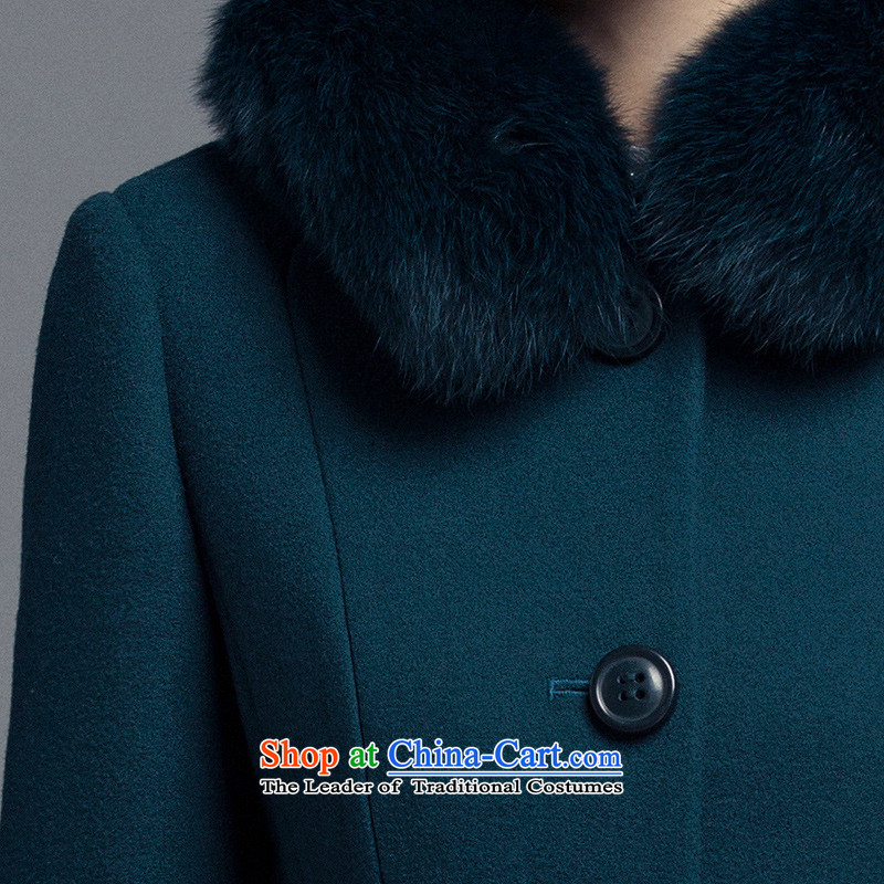 The poem Lin 2015 LUXLEAD autumn and winter gross receipts of New Small type A in the waist long coats of lint? Female M4 poem Paock Green-rim (LUXLEAD) , , , shopping on the Internet