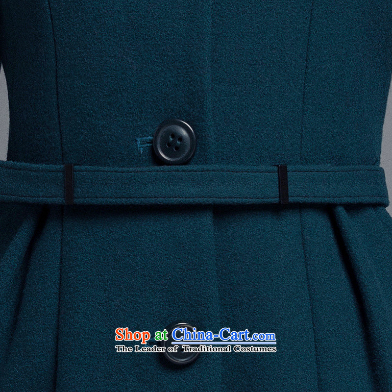 The poem Lin 2015 LUXLEAD autumn and winter gross receipts of New Small type A in the waist long coats of lint? Female M4 poem Paock Green-rim (LUXLEAD) , , , shopping on the Internet