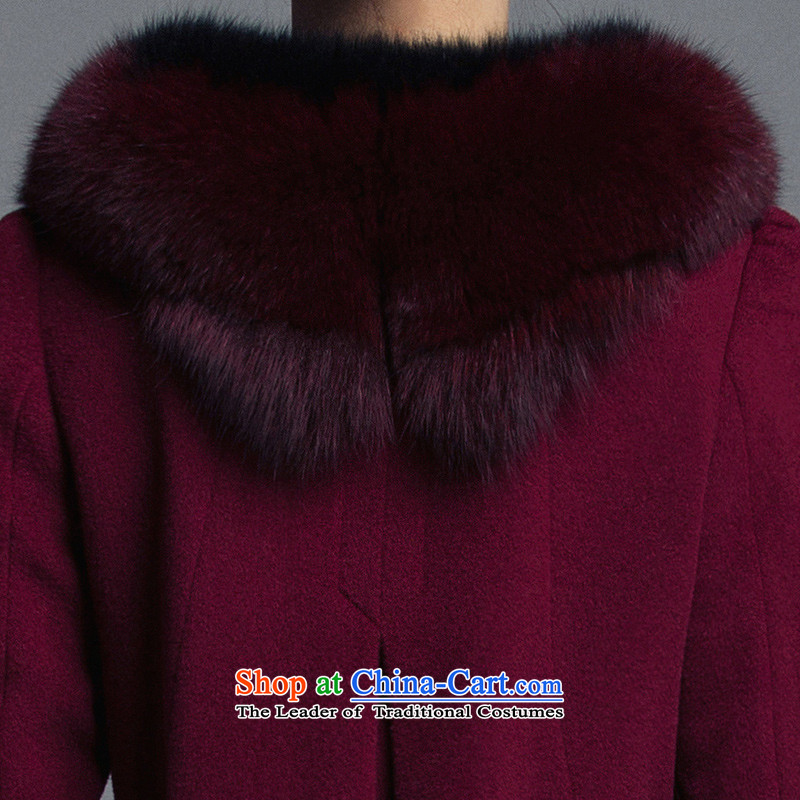 The poem Lin 2015 LUXLEAD autumn and winter new fox gross for long-sleeved type A in the long coats of lint? female wine red S poem of RIM (LUXLEAD) , , , shopping on the Internet
