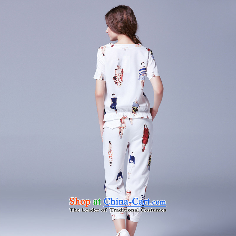 The new summer 2015 Zz&ff larger female thick MM thin cotton linen figures graphics stamp leisure wears two kits white XL( recommendations 100-120 catty ),ZZ&FF,,, shopping on the Internet