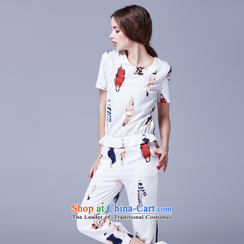 The new summer 2015 Zz&ff larger female thick MM thin cotton linen figures graphics stamp leisure wears two kits white XL( recommendations 100-120 catty ),ZZ&FF,,, shopping on the Internet