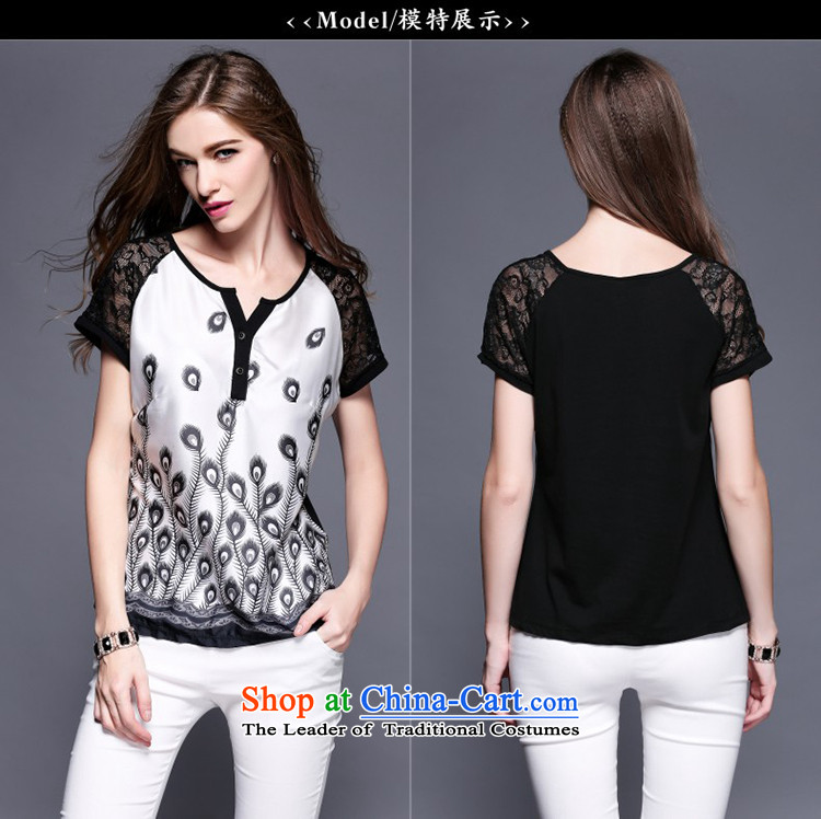 Improving access of 2015 Summer new larger female lace V-neck strain peacock tail stamp classic thin coat 3409 Graphics Black XXL picture, prices, brand platters! The elections are supplied in the national character of distribution, so action, buy now enjoy more preferential! As soon as possible.