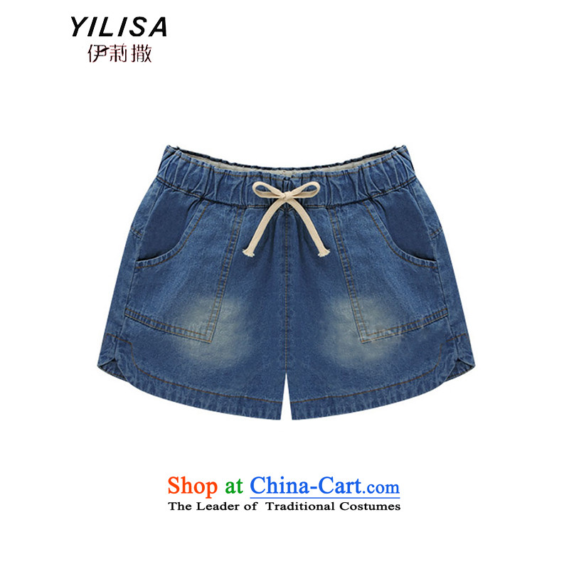 The new European sites YILISA2015 XL Women's Summer jeans thick MM summer relaxd hot pants H6118 king jeans light blue 3XL, Elizabeth (YILISA sub-shopping on the Internet has been pressed.)