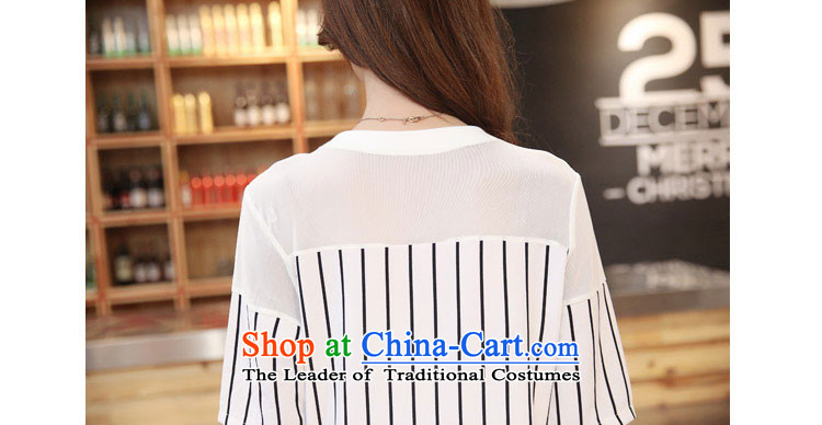 Ms. King sub-code Women's Summer streaks dresses 200 catties thick MM summer streaks stitching flow loose in long Su Dress Shirt H5161 3XL white picture, prices, brand platters! The elections are supplied in the national character of distribution, so action, buy now enjoy more preferential! As soon as possible.