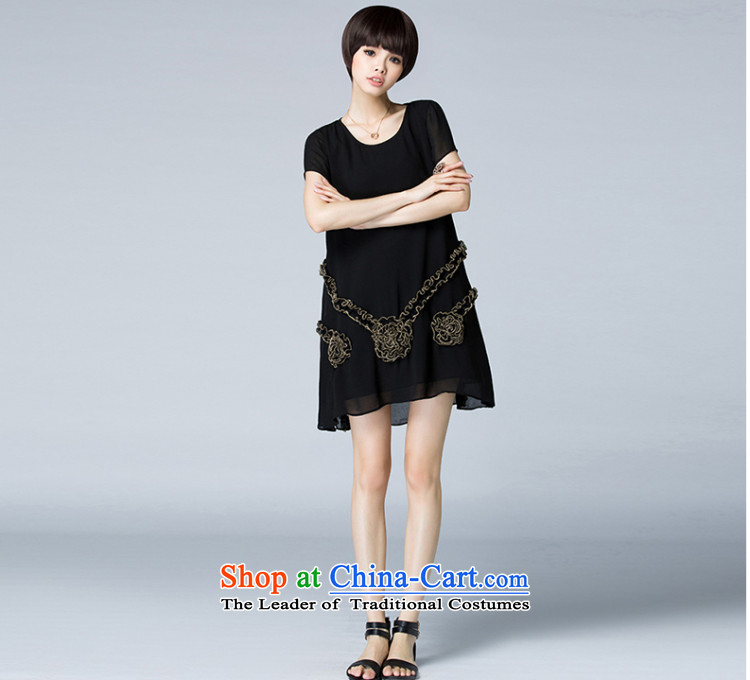 2015 Summer Zz&ff new larger female stamp chiffon relaxd dress LYQ5326 female black XXL picture, prices, brand platters! The elections are supplied in the national character of distribution, so action, buy now enjoy more preferential! As soon as possible.