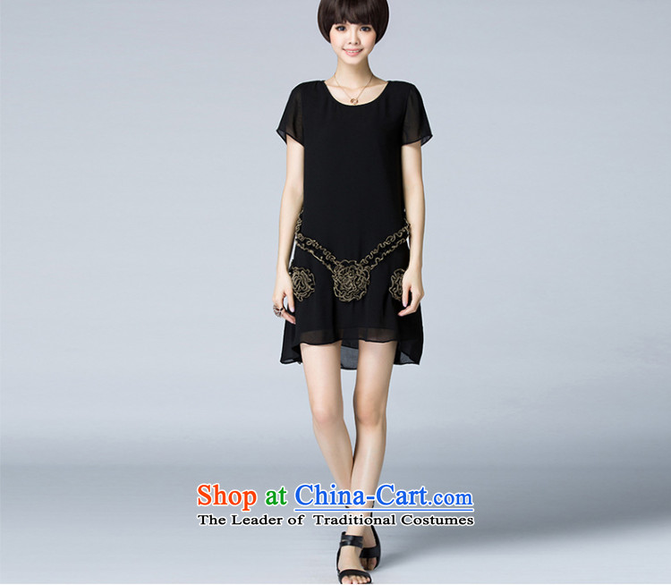 2015 Summer Zz&ff new larger female stamp chiffon relaxd dress LYQ5326 female black XXL picture, prices, brand platters! The elections are supplied in the national character of distribution, so action, buy now enjoy more preferential! As soon as possible.