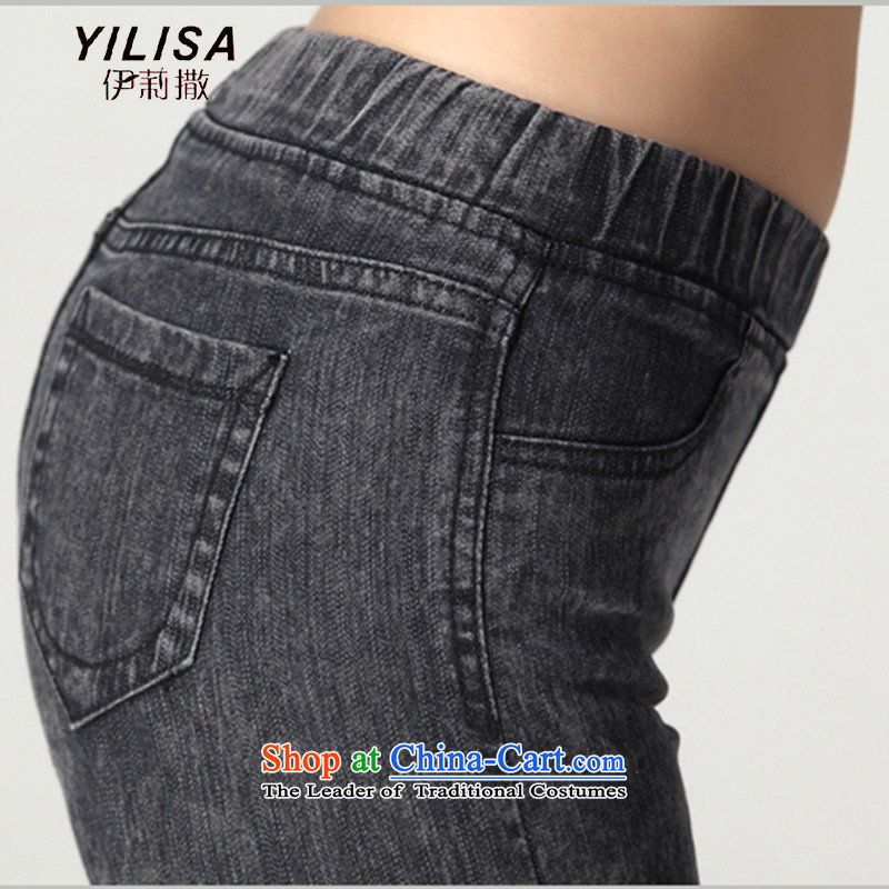 Elizabeth sub-large female new autumn replacing cowboy trousers 200 MM thick Korean catty autumn and winter boxed loose elastic waist Stretch video thin jeans sub H2136 picture color 3XL, Elizabeth (YILISA sub-shopping on the Internet has been pressed.)