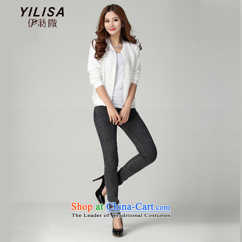 Elizabeth sub-large female new autumn replacing cowboy trousers 200 MM thick Korean catty autumn and winter boxed loose elastic waist Stretch video thin jeans sub H2136 picture color 3XL, Elizabeth (YILISA sub-shopping on the Internet has been pressed.)