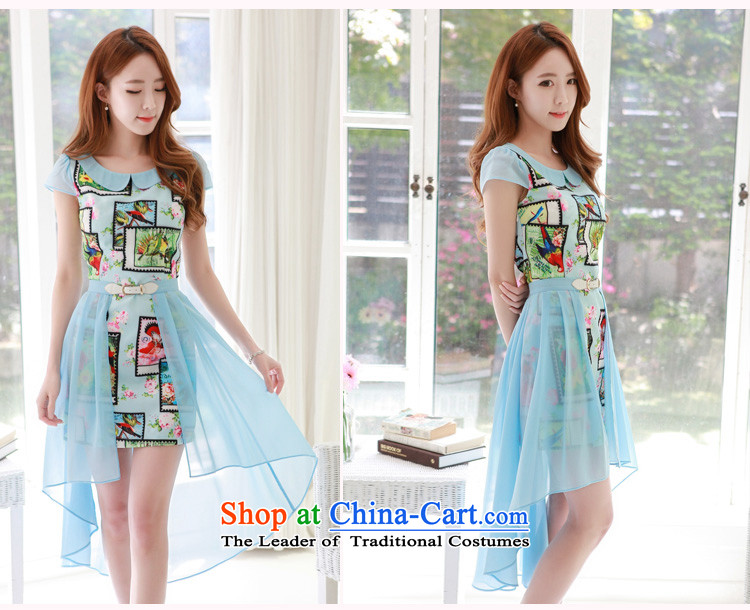 C.o.d. larger thick MM2015 Korean new stylish flower stamps are both through direct skirt Fashion Sense of irregular petticoats chiffon gliding dresses blue XL Photo, prices, brand platters! The elections are supplied in the national character of distribution, so action, buy now enjoy more preferential! As soon as possible.
