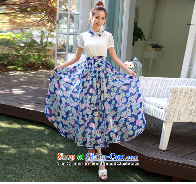 C.o.d. 2015 Summer Korean New larger Fat MM butterfly for Sun Flower stamp chiffon sleek Foutune of Sau San video thin ice blue skirt M picture, prices, brand platters! The elections are supplied in the national character of distribution, so action, buy now enjoy more preferential! As soon as possible.