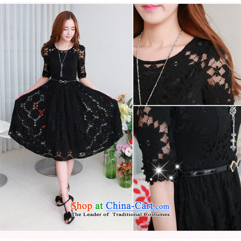 C.o.d. 2015 Summer new stylish large temperament thick MM 3-piece set Korean fashion irrepressible lace temperament. Long Sau San dresses black , L'Yi Sang land has been pressed shopping on the Internet