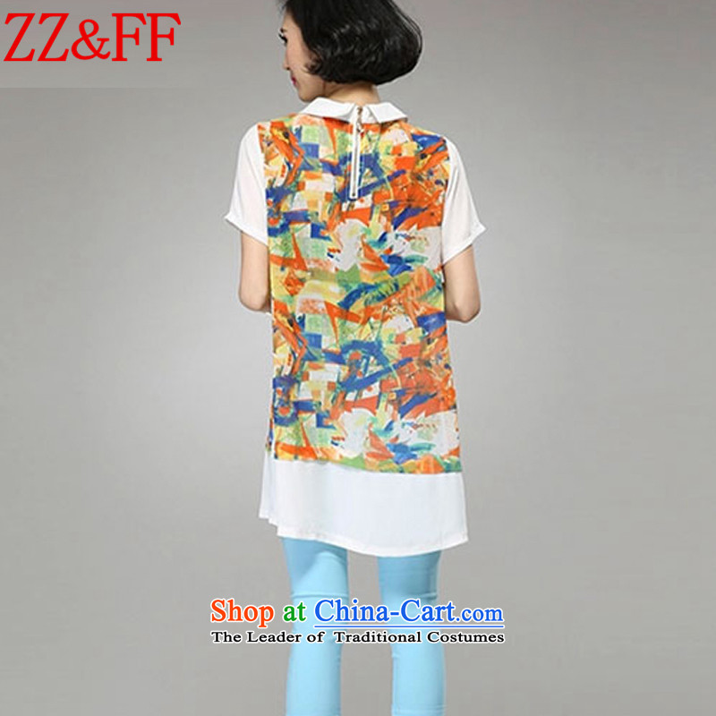 2015 Summer Zz&ff new larger women in long chiffon Netherlands shirt Sau San female XFS8066  XXXXL,ZZ&FF,,, orange shopping on the Internet