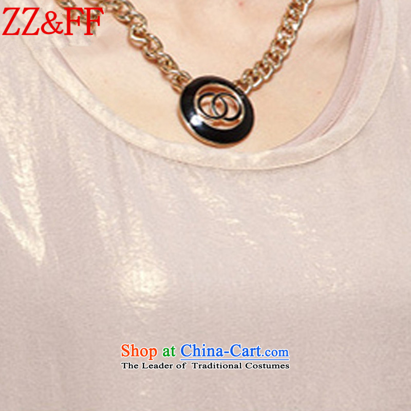 2015 Summer Zz&ff large new women's expertise in MM long loose leave two chiffon shirt female XFS8058 apricot XL,ZZ&FF,,, shopping on the Internet