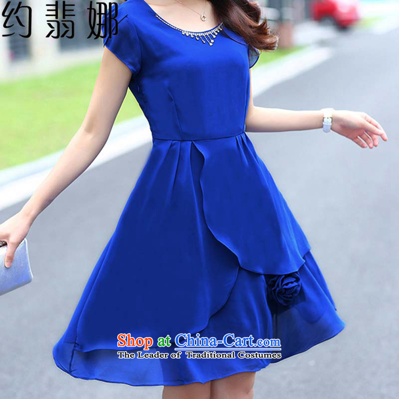 About the 2015 Summer Brenda commuter temperament OL Blue Foutune of video thin A field chiffon dresses 7035 Lake blue XXXL, approximately eight of the , , , shopping on the Internet