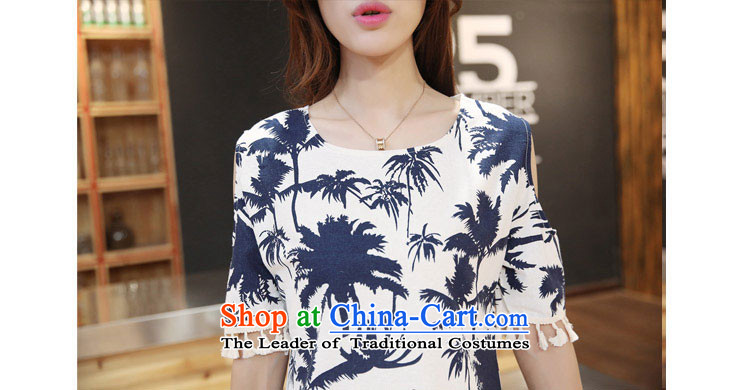 Elizabeth sub-large female summer new dresses 2015 summer leisure extra stamp, linen/cotton loose thick MM bare shoulders dress suit 3XL H5162 picture, prices, brand platters! The elections are supplied in the national character of distribution, so action, buy now enjoy more preferential! As soon as possible.