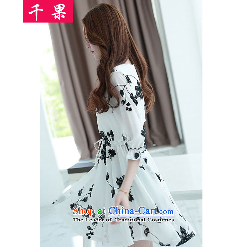 Thousands of large code women 2015 Summer new expertise to increase the elastic sister Foutune of loose video thin Lace Embroidery skirt A Skirt 5,168  fruit (thousands 4XL, black QIANGUO) , , , shopping on the Internet