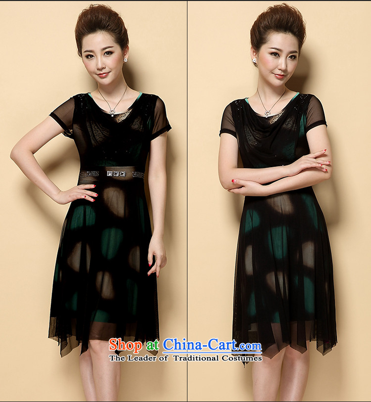 About the 2015 Summer women desecrated by the new Korean version of Long Short-sleeved chiffon lace dress code A large load mother field skirt 7038 dark green pictures, prices, XXXXL brand platters! The elections are supplied in the national character of distribution, so action, buy now enjoy more preferential! As soon as possible.
