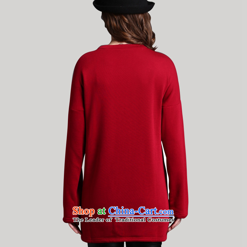 Rui Mei to 2015 to increase the number of women with new winter clothing thick mm loose video thin owl T-shirt thick Coated Knit shirts and lint-free Y1353 3XL, wine red Rui Mei-RIUMILVE) , , , shopping on the Internet