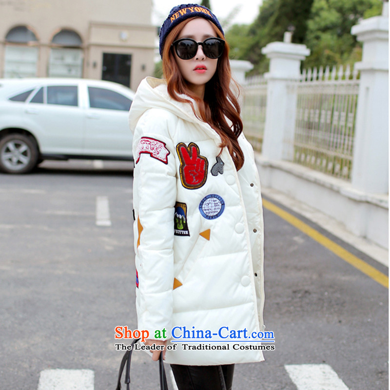 As autumn 2015 female ãþòâ feather winter clothing women for larger female Korean Edition to increase cotton coat jacket thick mm female in long loose robe white 3XL thick recommendations 160-180, cheer autumn catty weight (QIQIU) , , , shopping on the Internet