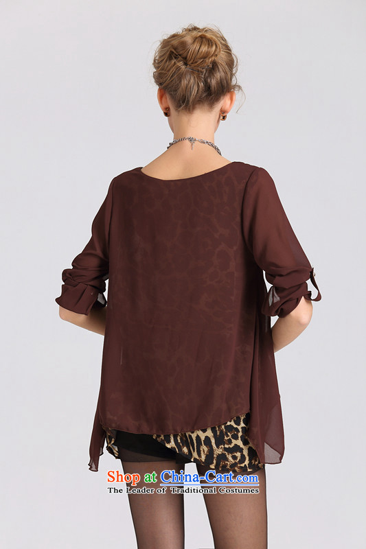 2015 Summer Zz&ff new larger women leave two Sau San Leopard chiffon shirt female XFS1915 TAN XL Photo, prices, brand platters! The elections are supplied in the national character of distribution, so action, buy now enjoy more preferential! As soon as possible.