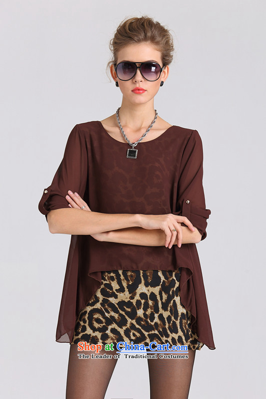 2015 Summer Zz&ff new larger women leave two Sau San Leopard chiffon shirt female XFS1915 TAN XL Photo, prices, brand platters! The elections are supplied in the national character of distribution, so action, buy now enjoy more preferential! As soon as possible.