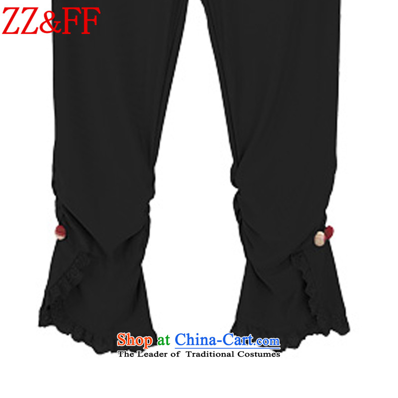 2015 Summer Zz&ff new larger female Capri pants, forming the Sau San KZ1853 female black XXXL,ZZ&FF,,, shopping on the Internet
