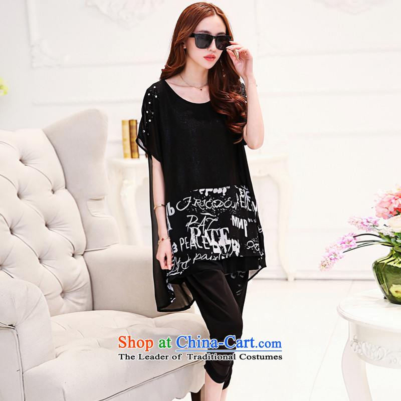 2015 Summer Zz&ff new larger women in long short-sleeved plus pants Sau San Kit DX9106 female black XXL picture, prices, brand platters! The elections are supplied in the national character of distribution, so action, buy now enjoy more preferential! As soon as possible.
