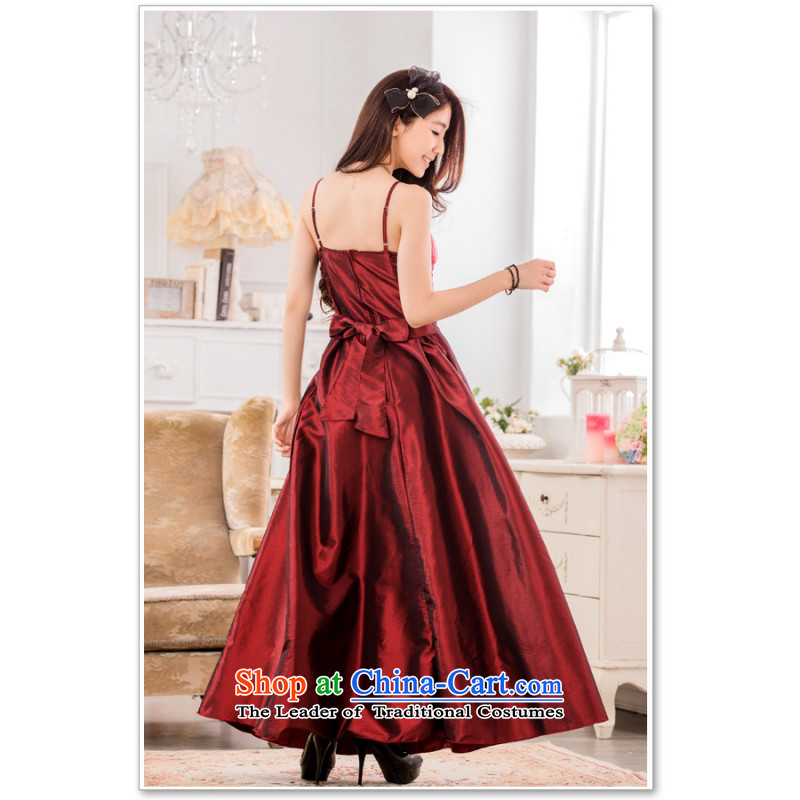 C.o.d. 2015 Summer new leisure temperament classic style dinner show moderator large long evening dresses large graphics thin Sau San dresses wine red XXL, JIRAN Tune , , , shopping on the Internet