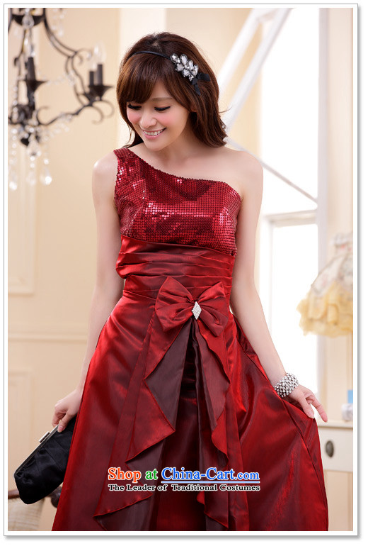 C.o.d. 2015 Summer new stylish look and feel engaged in a superior stylish shoulder on the stack of the tabs to spend long version of the evening dresses dresses wine red XL Photo, prices, brand platters! The elections are supplied in the national character of distribution, so action, buy now enjoy more preferential! As soon as possible.