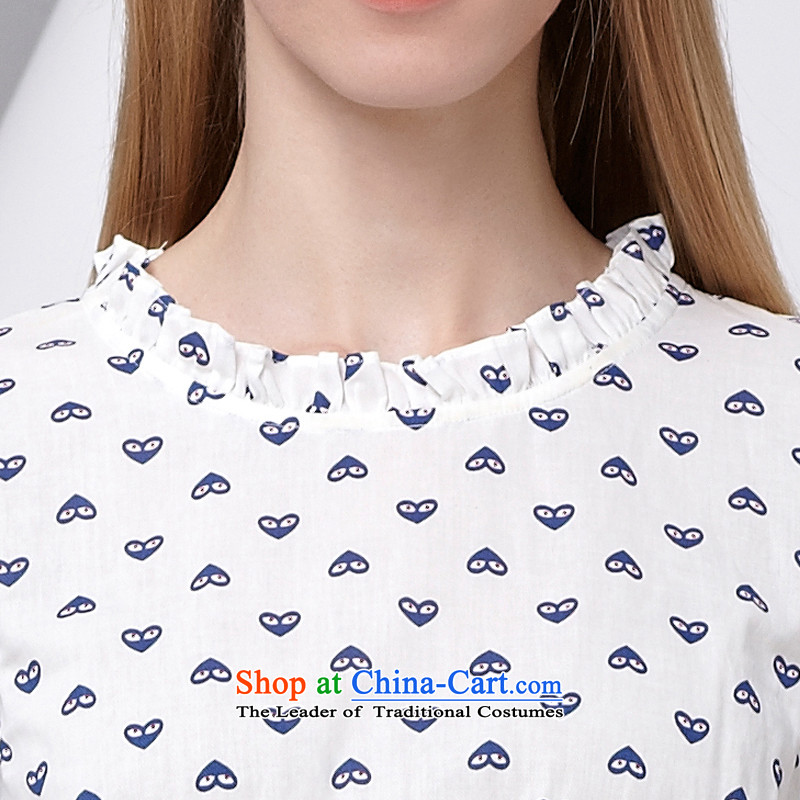 As provided for in the summer 2015 New Product Code Women Korean small fresh heart stamp graphics thin short-sleeved T-shirt and 2,810 White XL, Yee (qisuo provisions) , , , shopping on the Internet