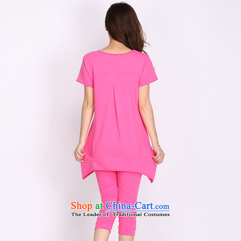 Luo Shani flower code women kit thick sister summer Korean casual wear thin, T-shirts graphics 2126 pink 3XL- sportswear - Manual, Shani Flower (D'oro) sogni shopping on the Internet has been pressed.