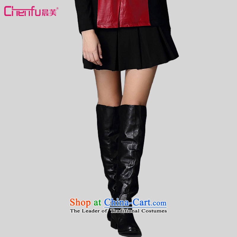 Morning to 2015 autumn and winter large female new Ultra Sleek and hem short skirt large large segment skirt short skirts gliding A field under the black skirt?5XL_ recommendations 180-200 catties_