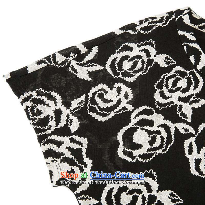 The former Yugoslavia Migdal Code women 2015 Summer new stylish mm thick flowers stamp short-sleeved dresses 952103199 Black XL, Yugoslavia Mak , , , shopping on the Internet