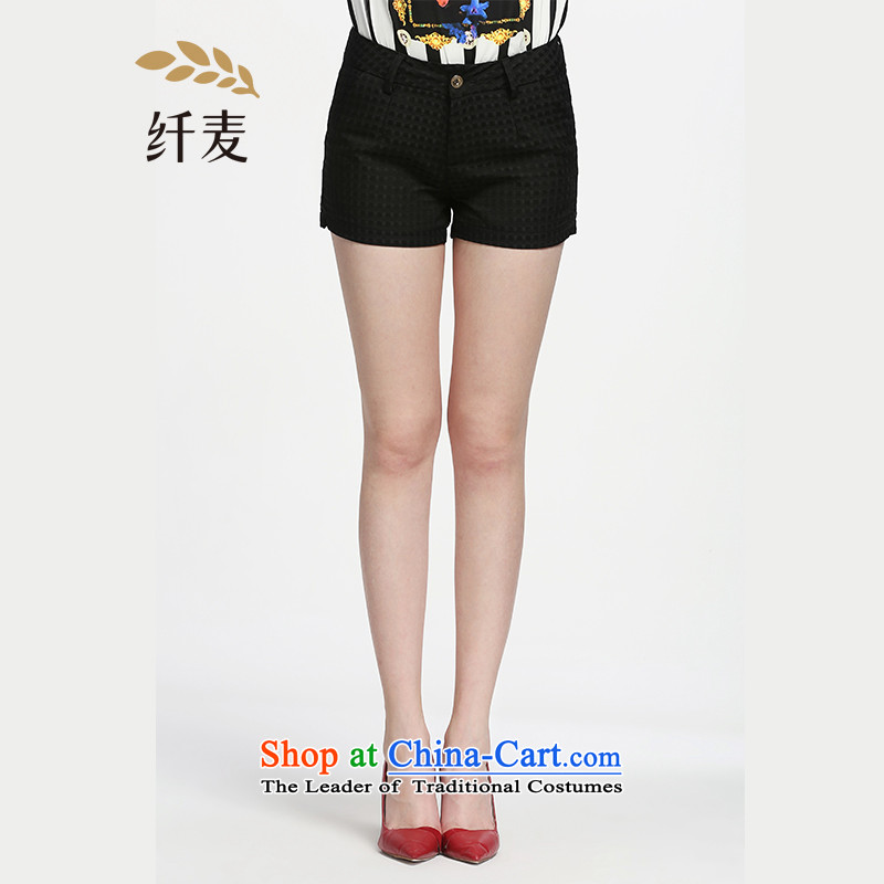 The former Yugoslavia Migdal Code women 2015 Summer new fat mm stylish and simple jacquard wild Black 3XL 952094825 Shorts