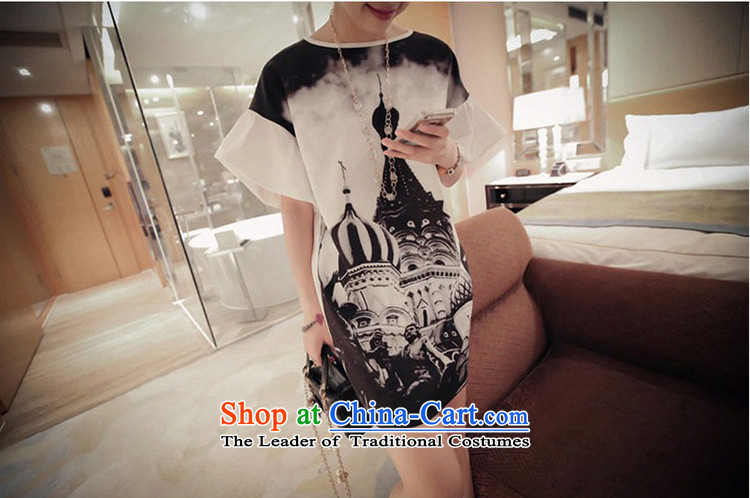 Billion by 2015 summer create new Korean women's large loose stamp. Made from short-sleeved long chiffon dresses summer female white M picture, prices, brand platters! The elections are supplied in the national character of distribution, so action, buy now enjoy more preferential! As soon as possible.