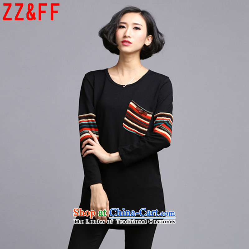 The autumn 2015 new Zz&ff larger women in long long-sleeved T-shirt, forming the Sau San dresses LYQ6119 female picture color XXXL,ZZ&FF,,, shopping on the Internet