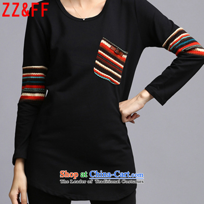 The autumn 2015 new Zz&ff larger women in long long-sleeved T-shirt, forming the Sau San dresses LYQ6119 female picture color XXXL,ZZ&FF,,, shopping on the Internet