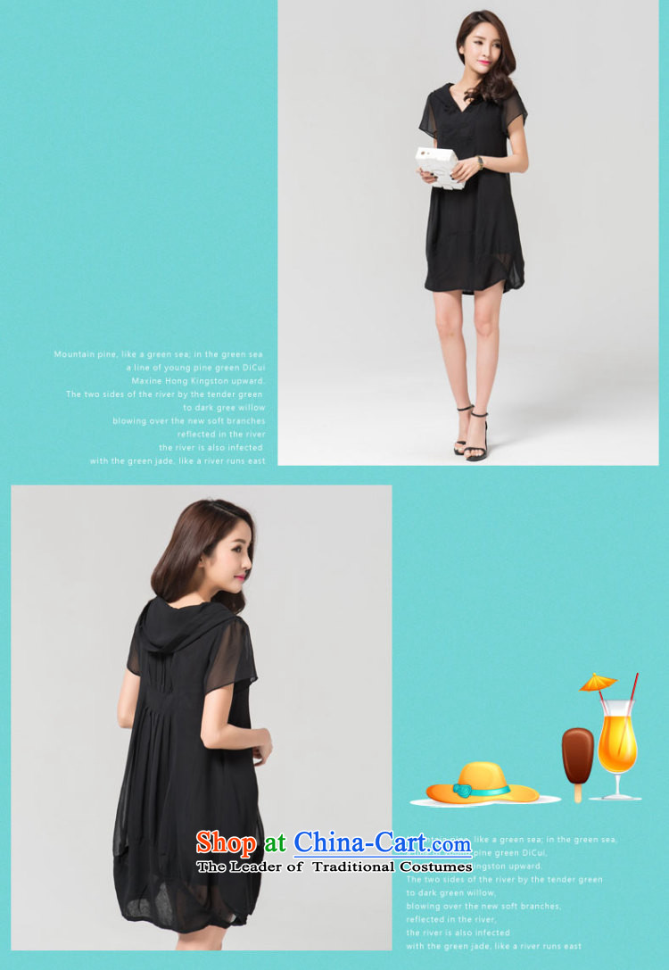 Payment on delivery to xl V-Neck dresses Summer 2015 new Korean fashion, long for women thick mm chiffon cap black skirt Sau San 5XL picture, prices, brand platters! The elections are supplied in the national character of distribution, so action, buy now enjoy more preferential! As soon as possible.