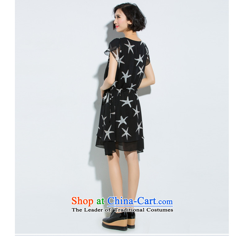 The Eternal-soo to xl women's dresses thick sister summer new mm thick Korean chiffon loose thick, Hin thin, Lap sea star pattern dresses Black XL Photo, prices, brand platters! The elections are supplied in the national character of distribution, so action, buy now enjoy more preferential! As soon as possible.