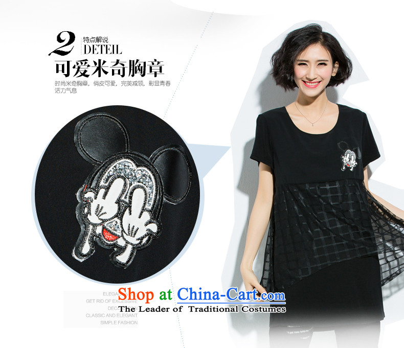 The Eternal-soo to XL T-shirts thick sister summer new MM thick persons Korea thick in long wild relaxd cartoon stickers graphics thin figure short-sleeved T-shirt black 3XL picture, prices, brand platters! The elections are supplied in the national character of distribution, so action, buy now enjoy more preferential! As soon as possible.