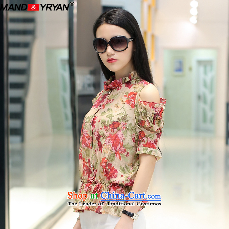 Mantile en Code women's summer to intensify the thick sister thin stylish loose-video rotator cuff stamp T-shirt figure /MDR1628 XXL135-145 around 922.747, mantile mandyryan Eun () , , , shopping on the Internet