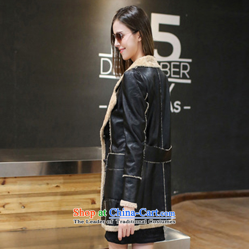 The first declared western trendy economy code women new autumn and winter Fat MM to intensify the long leather jacket coat C2111 3XL female around 922.747 150 - 160131, purple long declared shopping on the Internet has been pressed.