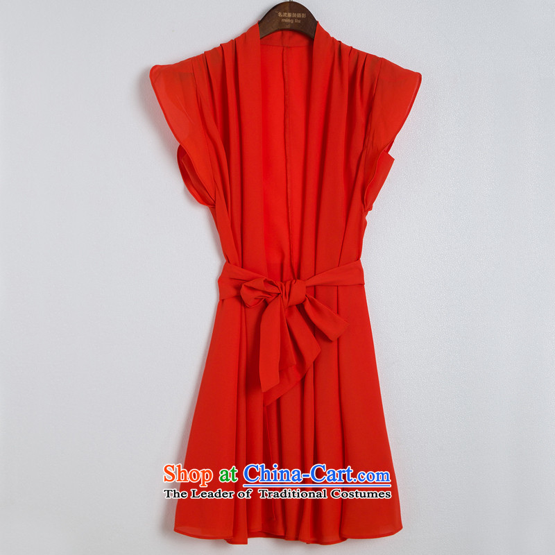 To xl dresses thick sister larger female thick mm summer summer Korean chiffon high-end graphics thin red XXL, 2,215 Jiran Tune , , , shopping on the Internet