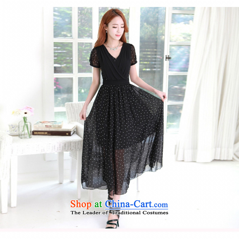 C.o.d. 2015 Summer new stylish elegance and sexy MM thick Korean value large long skirt Fashion wave point video thin sexy beauty dresses White XL, Ian Tune , , , shopping on the Internet