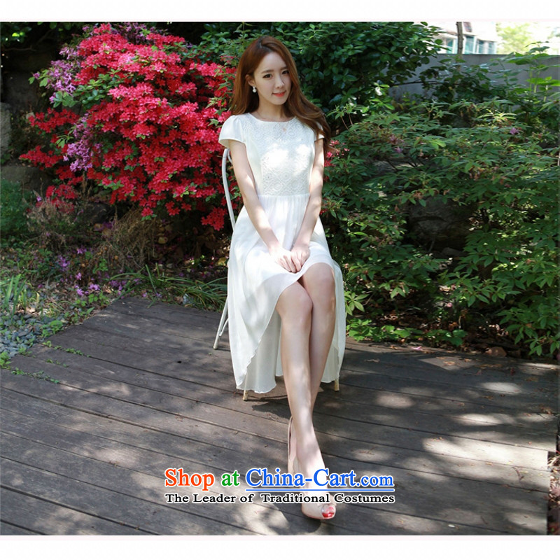 C.o.d. 2015 Summer new stylish look sexy Korean New dovetail skirt long after the former short video thin temperament elegant chiffon lace dresses black XXXL, JIRAN Tune , , , shopping on the Internet
